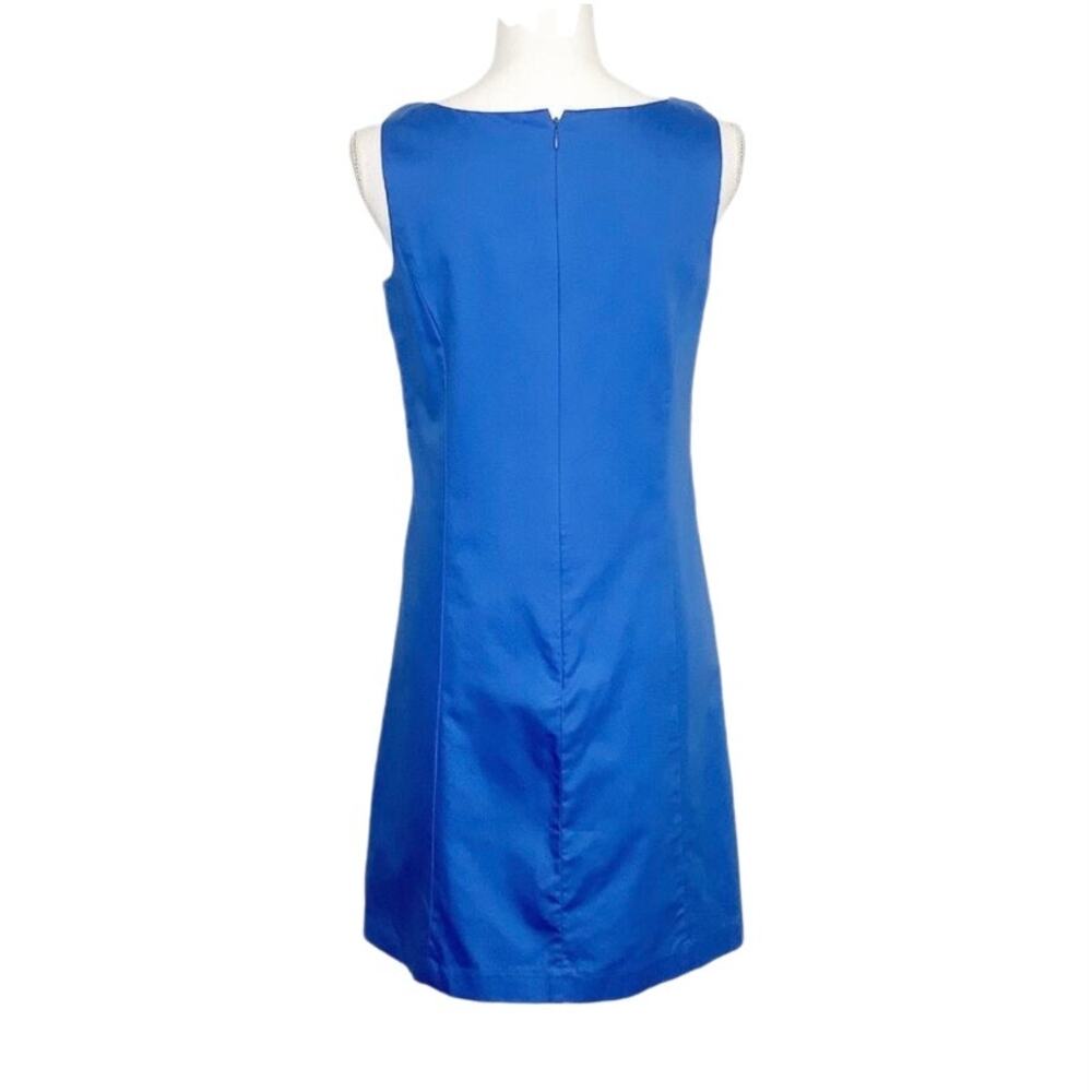 LOFT Blue Cutout Detail Sleeveless Shift Dress 4 NWT - Picture 3 of 6